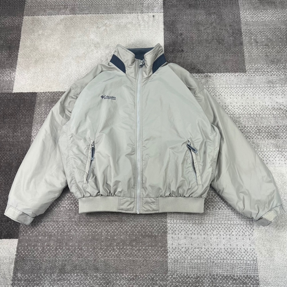 Columbia Sportswear Mens XL Tan Fleece Lined Full Zip Bomber Jacket